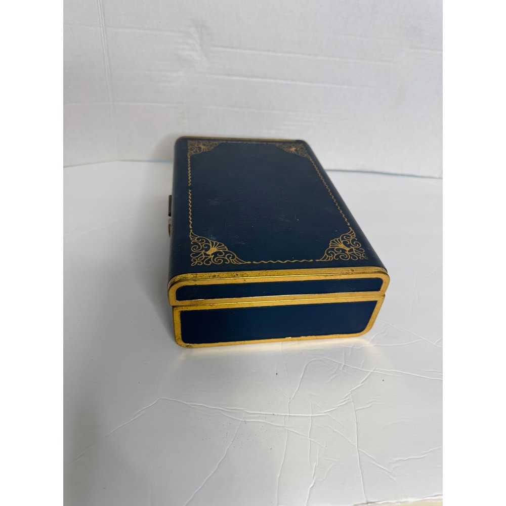 Vintage Farrington Jewelry Box Mid Century Blue Pink Velvet Two Tier 1950s 1960s - Picture 4 of 12